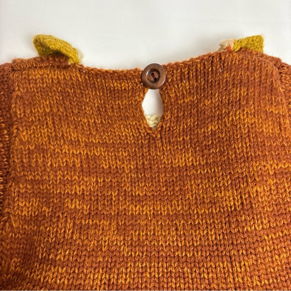 Beautiful Rust Knit Baby Dress with Ruffle Collar - Picture 5 of 7